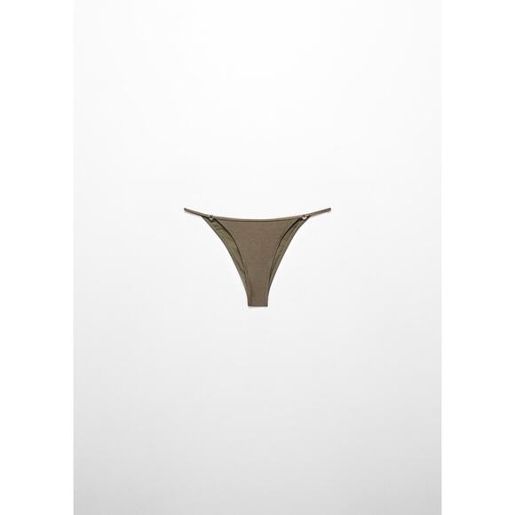 Mango Metallic Detail Bikini Brief Bottoms - XS - Sand - Picture 1 of 5